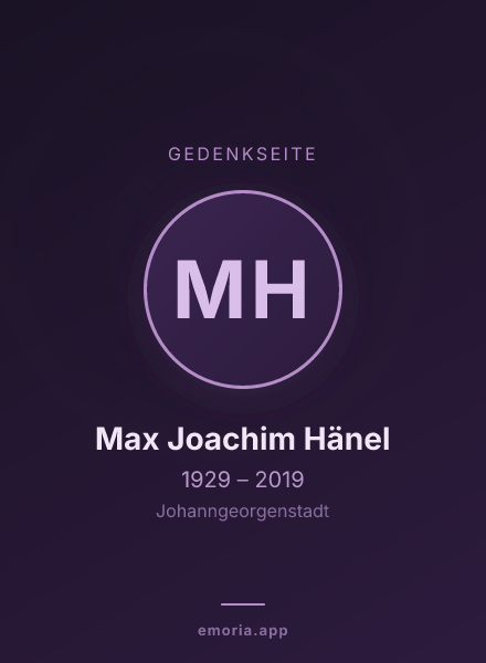 Gedenkportrait von Max Joachim Hänel