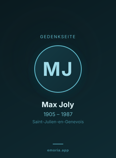 Gedenkportrait von Max Joly