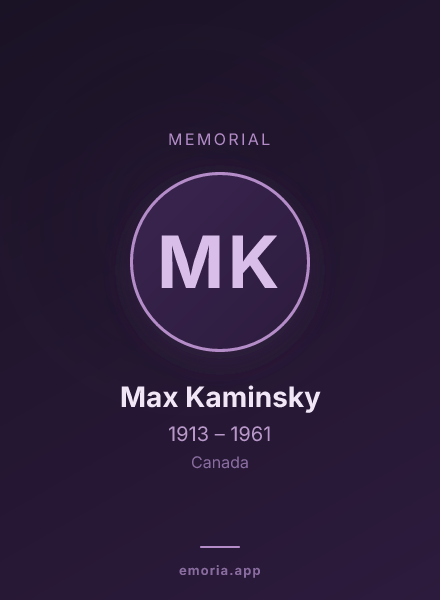Memorial portrait of Max Kaminsky