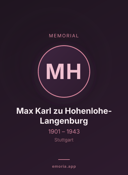 Memorial portrait of Max Karl zu Hohenlohe-Langenburg