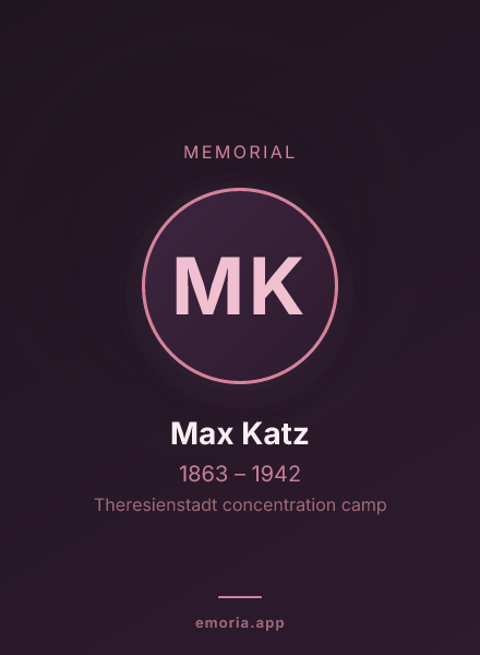 Memorial portrait of Max Katz