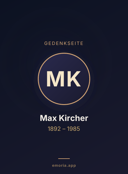Gedenkportrait von Max Kircher