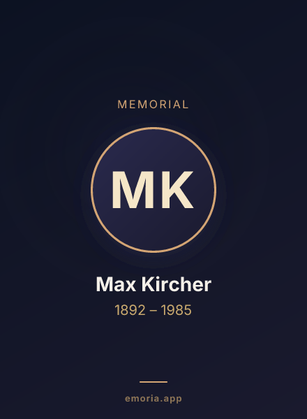 Memorial portrait of Max Kircher