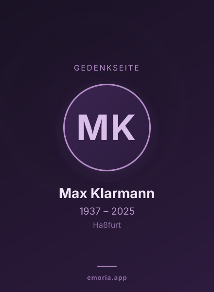 Gedenkportrait von Max Klarmann