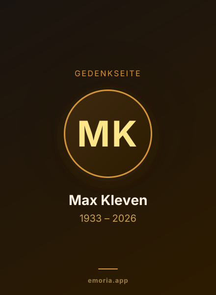 Gedenkportrait von Max Kleven