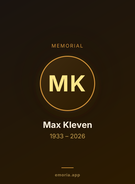 Memorial portrait of Max Kleven