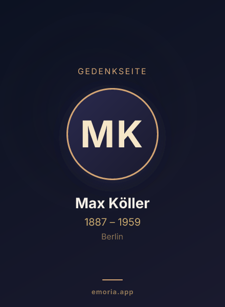 Gedenkportrait von Max Köller