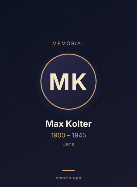 Memorial portrait of Max Kolter