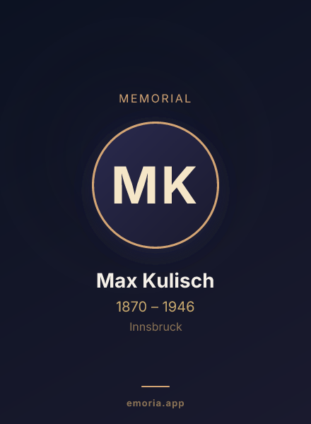 Memorial portrait of Max Kulisch