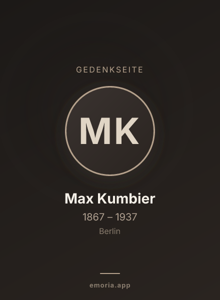 Gedenkportrait von Max Kumbier