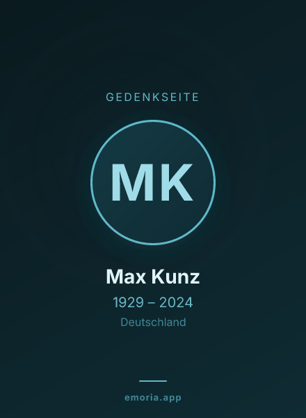 Gedenkportrait von Max Kunz