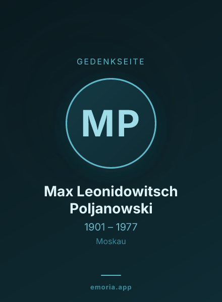Gedenkportrait von Max Leonidowitsch Poljanowski