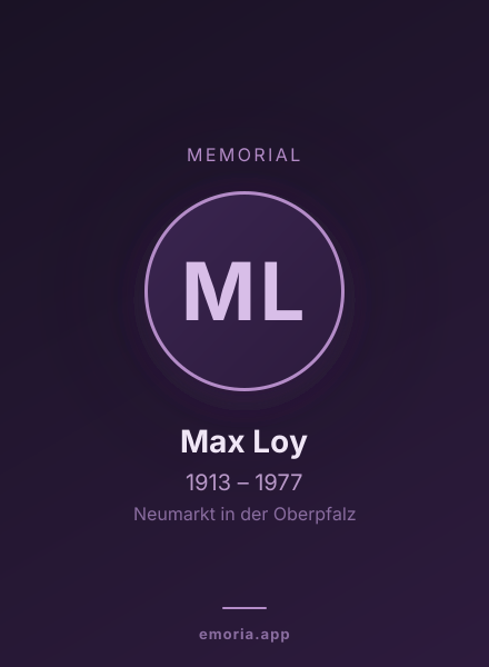 Memorial portrait of Max Loy