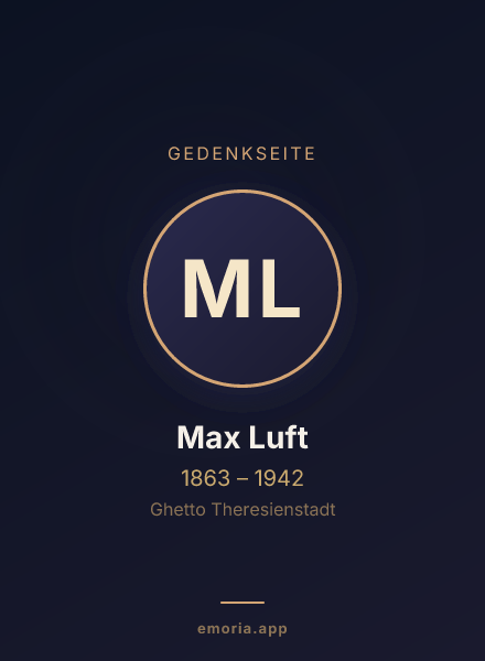 Gedenkportrait von Max Luft