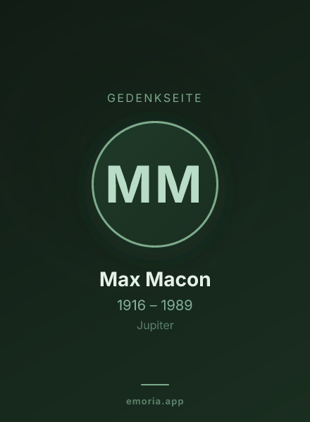Gedenkportrait von Max Macon