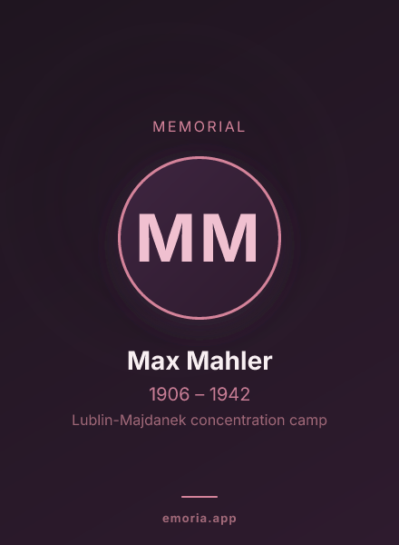 Memorial portrait of Max Mahler