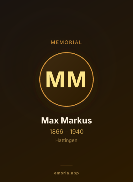 Memorial portrait of Max Markus