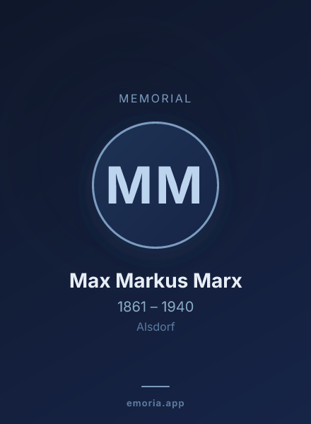 Memorial portrait of Max Markus Marx