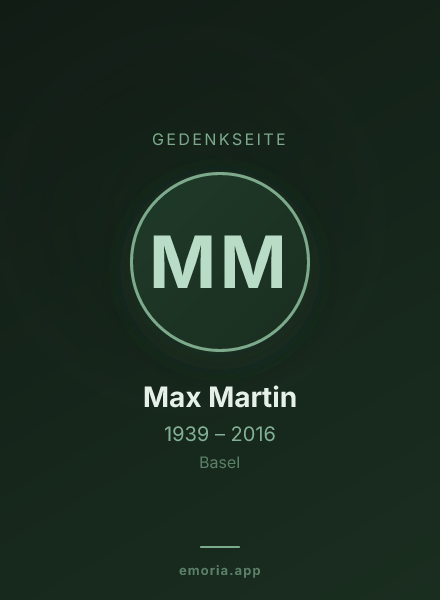 Gedenkportrait von Max Martin