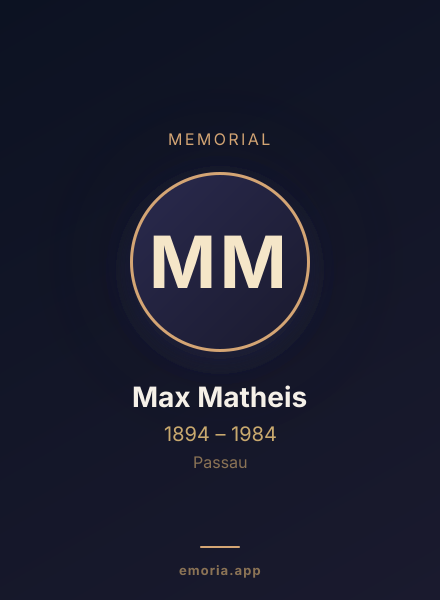 Memorial portrait of Max Matheis