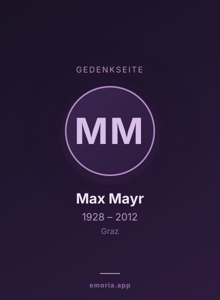 Gedenkportrait von Max Mayr