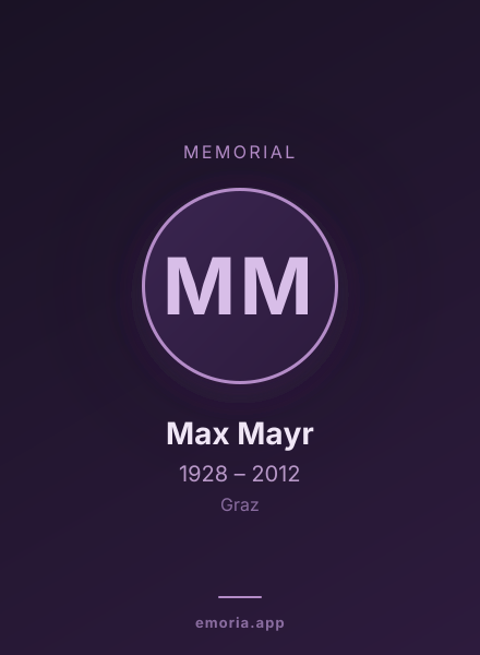 Memorial portrait of Max Mayr