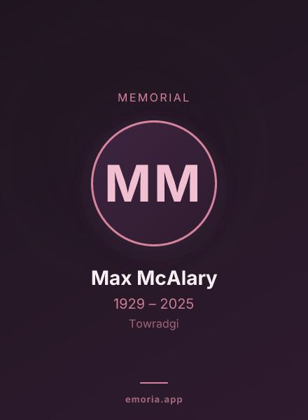 Memorial portrait of Max McAlary