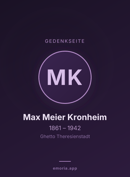 Gedenkportrait von Max Meier Kronheim
