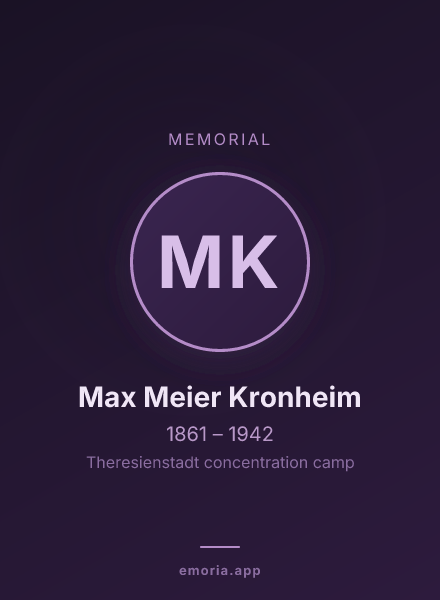 Memorial portrait of Max Meier Kronheim