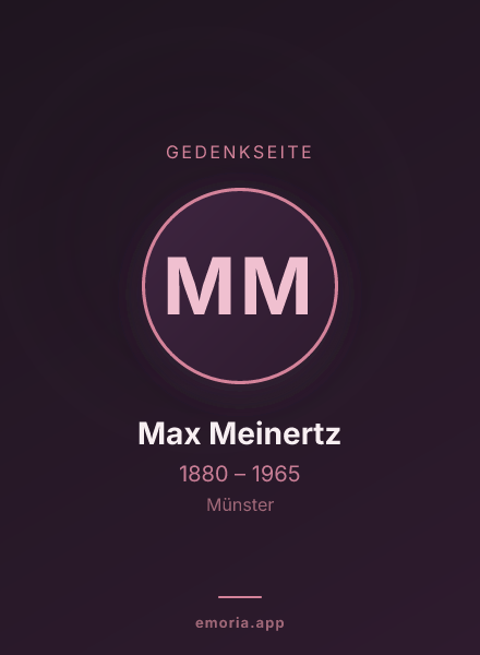 Gedenkportrait von Max Meinertz