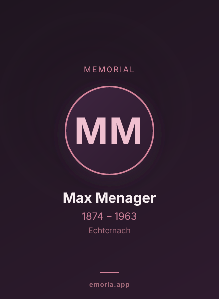 Memorial portrait of Max Menager
