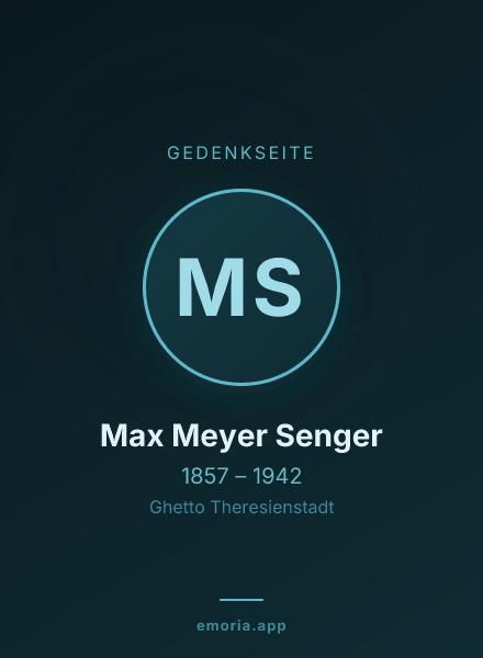 Gedenkportrait von Max Meyer Senger