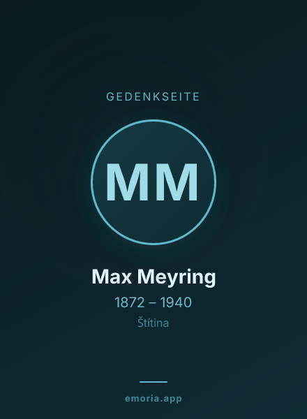 Gedenkportrait von Max Meyring