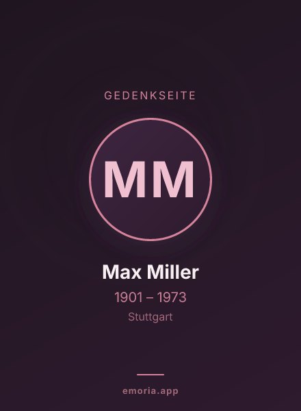 Gedenkportrait von Max Miller