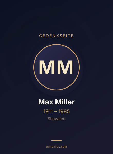 Gedenkportrait von Max Miller