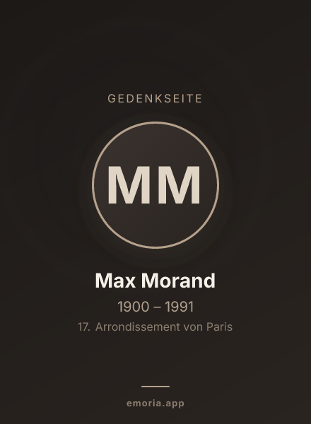 Gedenkportrait von Max Morand