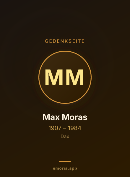 Gedenkportrait von Max Moras