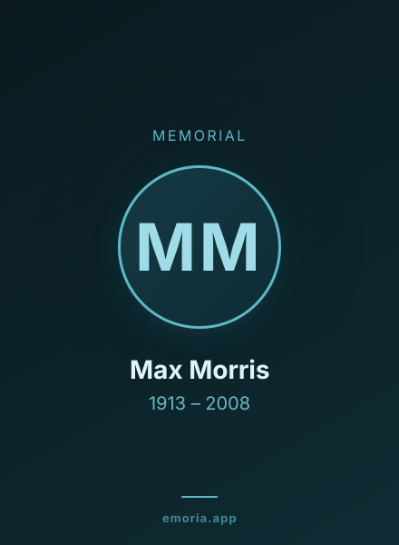 Memorial portrait of Max Morris