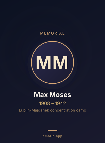Memorial portrait of Max Moses