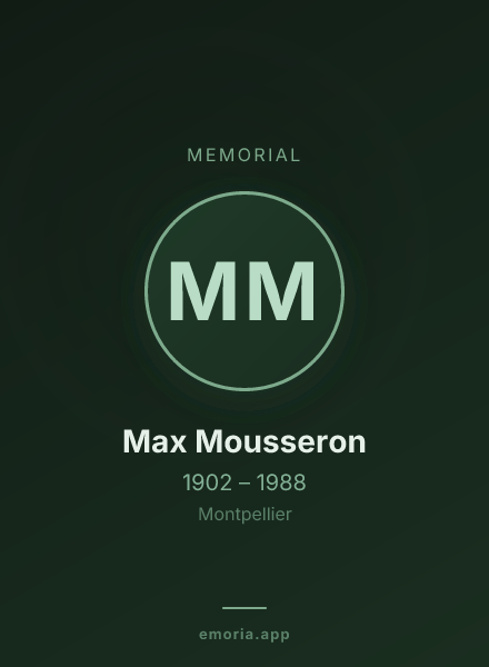 Memorial portrait of Max Mousseron