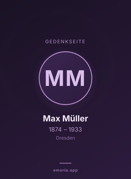 Gedenkportrait von Max Müller