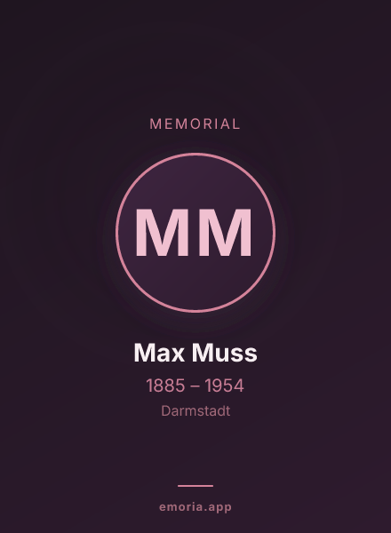 Memorial portrait of Max Muss