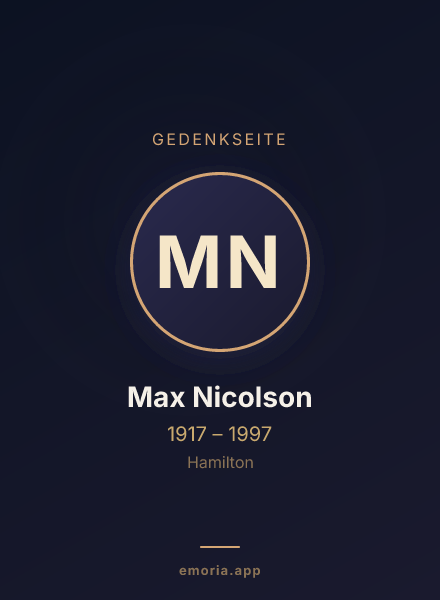 Gedenkportrait von Max Nicolson