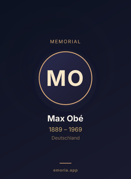 Memorial portrait of Max Obé