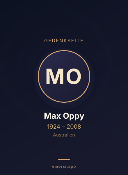 Gedenkportrait von Max Oppy