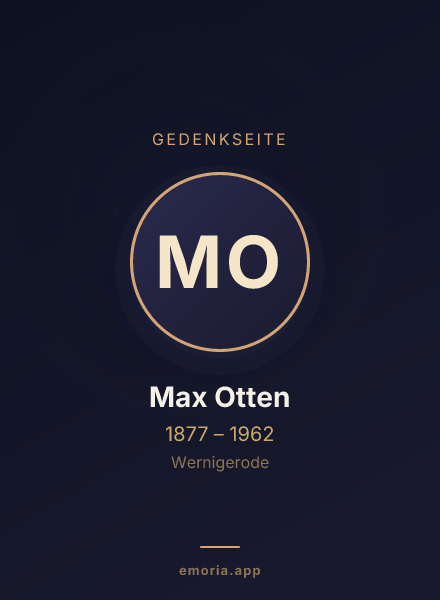 Gedenkportrait von Max Otten
