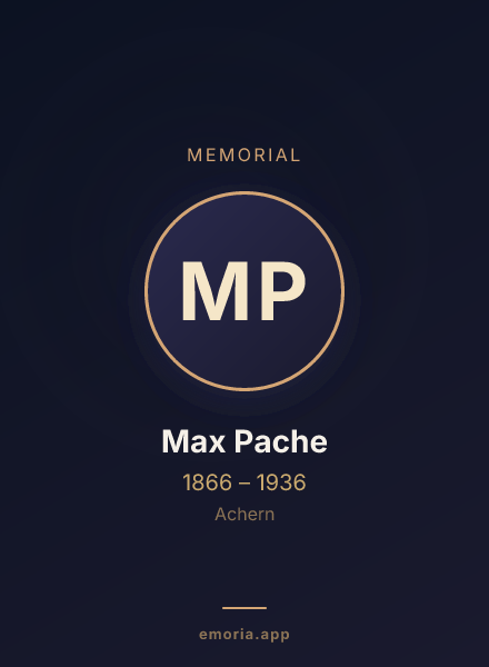 Memorial portrait of Max Pache