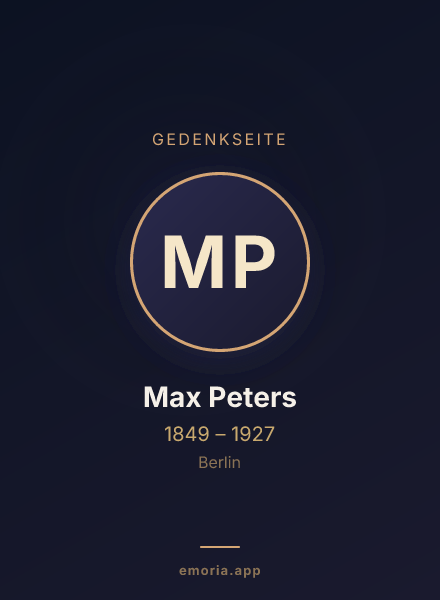 Gedenkportrait von Max Peters