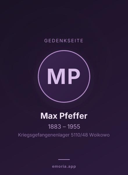 Gedenkportrait von Max Pfeffer