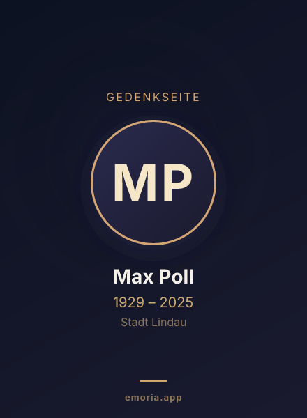 Gedenkportrait von Max Poll